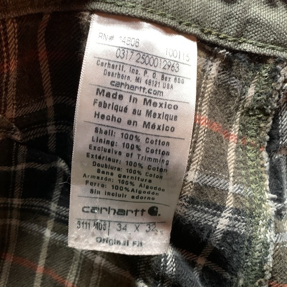 Carhartt Flannel Lined pants 34x32 - Picture 3 of 4